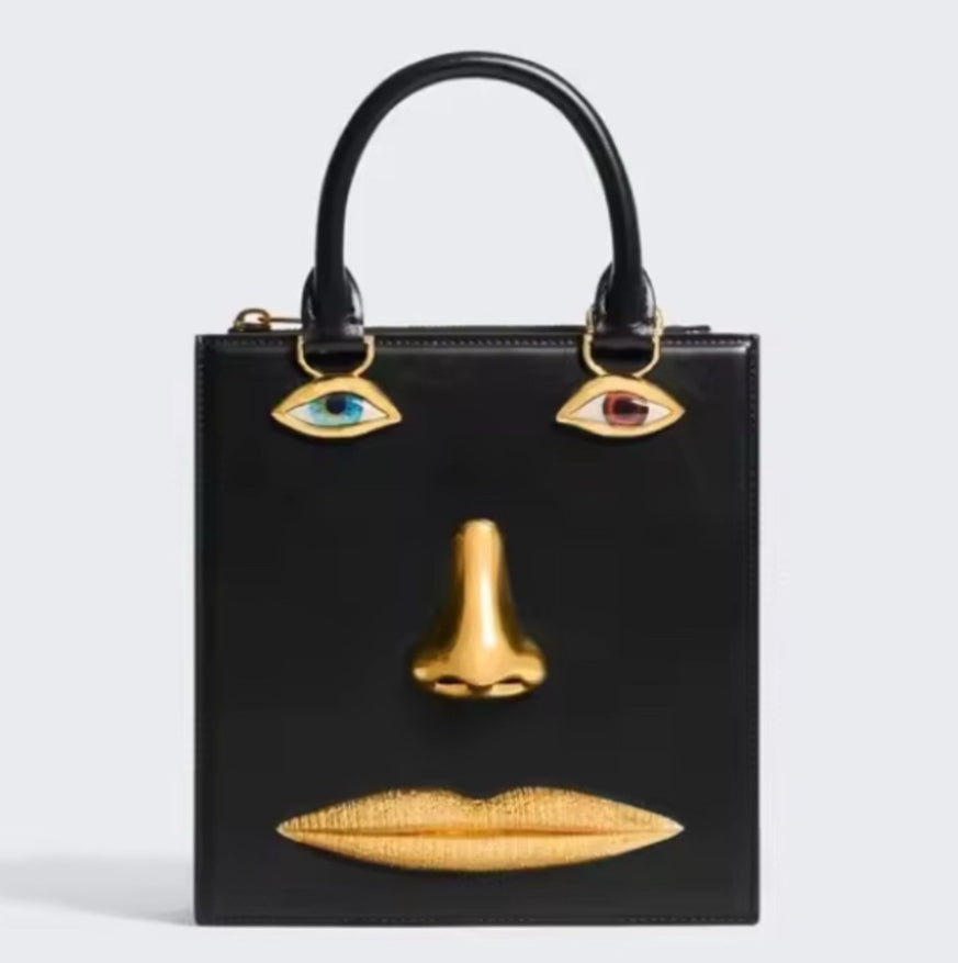 NEW $1800 Visalia Genuine Leather Top Handle Mini Face Bag