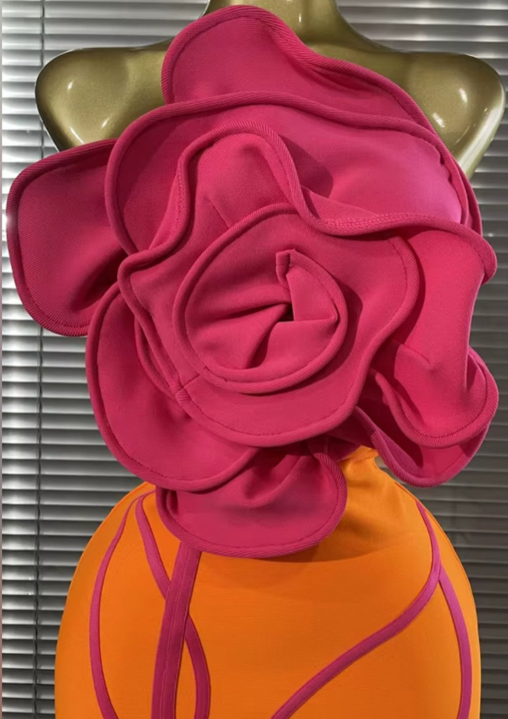 NEW $325 Wisteria Strapless Two-Tone Orange & Fuchsia Floral Summer Dress