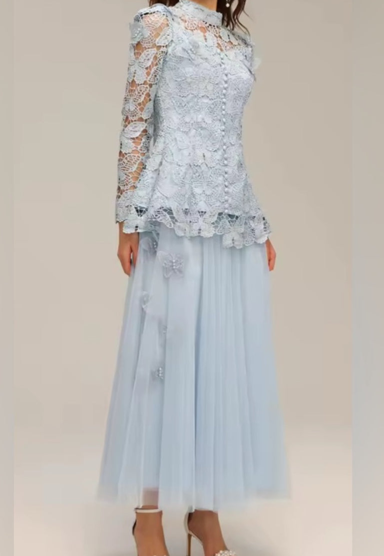 NEW $189 Ivy and Lace Long Sleeve Blue Set