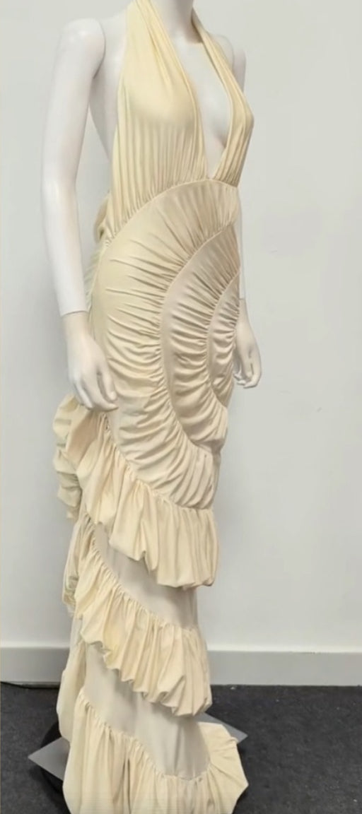 NEW $225 Sonia Rea Cream Halter Maxi Dress