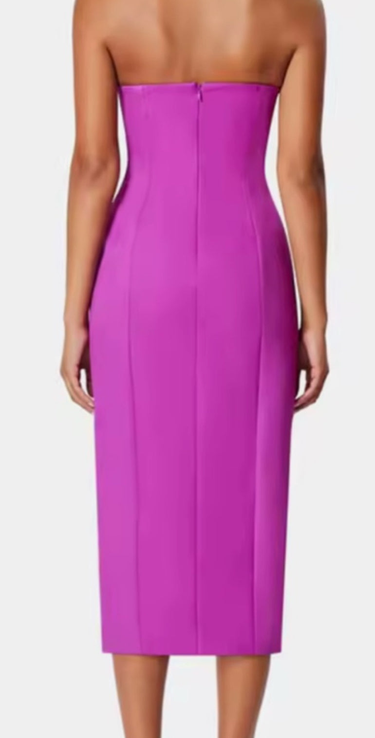 NEW $388 Rosie Pink Floral Appliqué Midi Dress