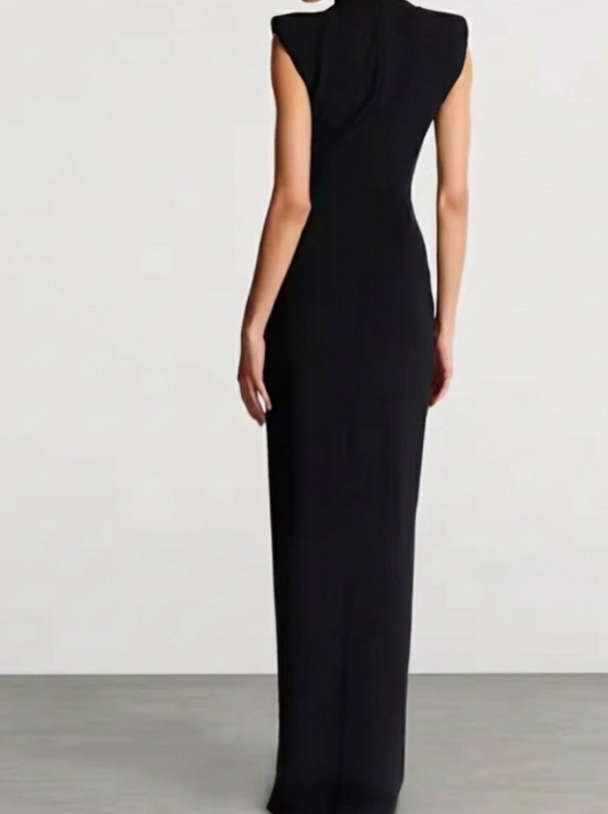 NEW $398 The Noir Structured Column Zip Dress