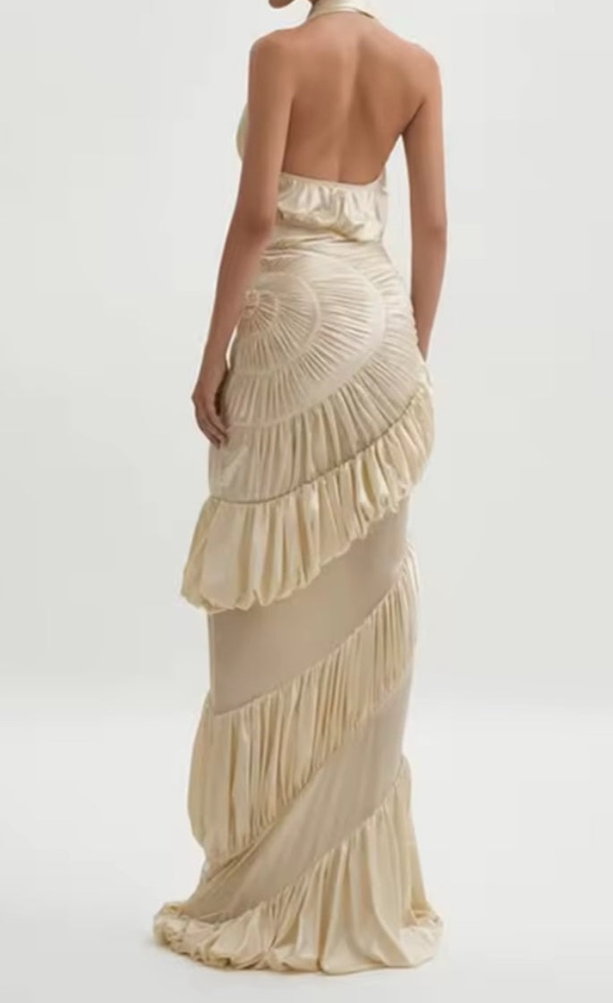 NEW $225 Sonia Rea Cream Halter Maxi Dress