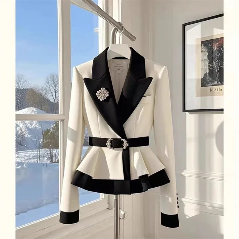 New 2025 Short Temperament  Blazer Women Korean  Spring Autumn Long Sleeve Casual Tops Female Blazer Outerwear