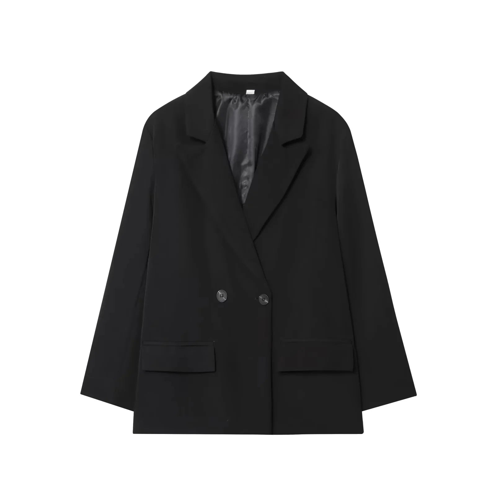 Fall Lady Blazer Lapel Double-breasted Blazer Coat 2025 Spring Autumn Fashion Minimalist Office Women Blazer