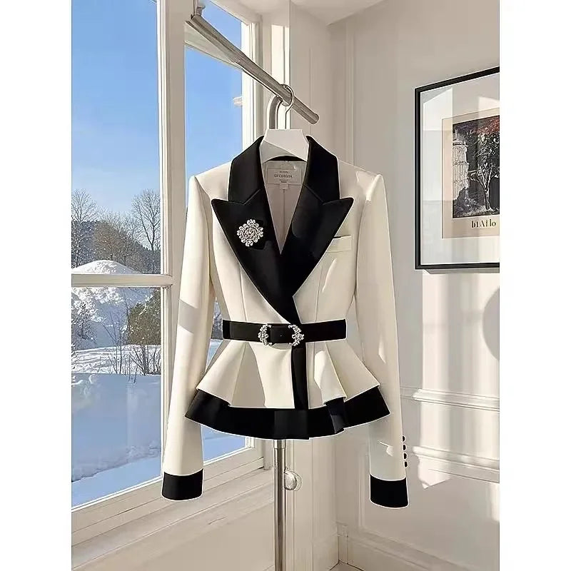 New 2025 Short Temperament  Blazer Women Korean  Spring Autumn Long Sleeve Casual Tops Female Blazer Outerwear