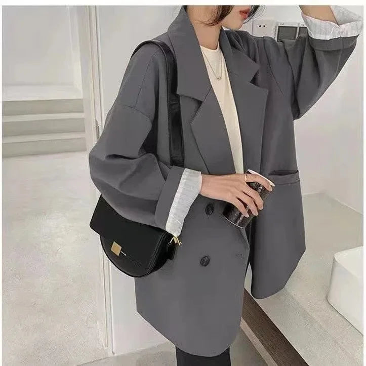 New Arrived 2025 Blazer Women Solid Long-sleeved Korean Style Loose Fashion Casual Suit Woman
