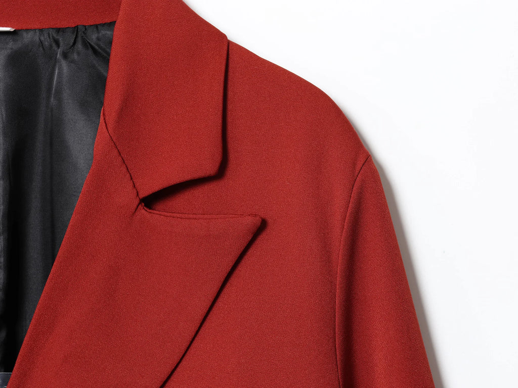 Fall Lady Blazer Lapel Double-breasted Blazer Coat 2025 Spring Autumn Fashion Minimalist Office Women Blazer