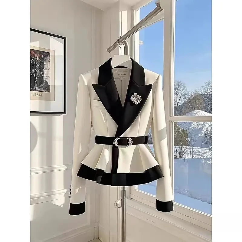 New 2025 Short Temperament  Blazer Women Korean  Spring Autumn Long Sleeve Casual Tops Female Blazer Outerwear